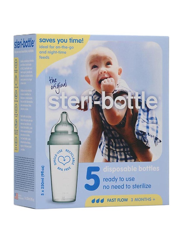 

Steribottle Ready To Use Disposable Bottles, Pack Of 5, Clear