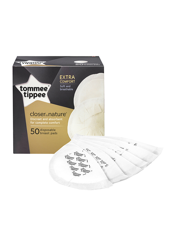 

Tommee Tippee Closer to Nature Disposable Breast Pads Unisex, 50-Pieces, White