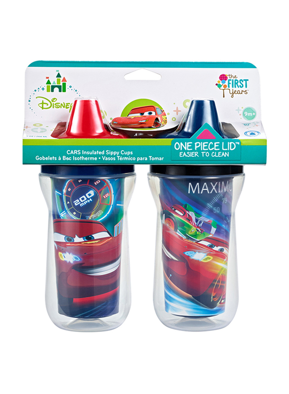 

The First Years Cars 3 Insulated Sippy Cups, 9oz, 2-Pieces, Red/Blue