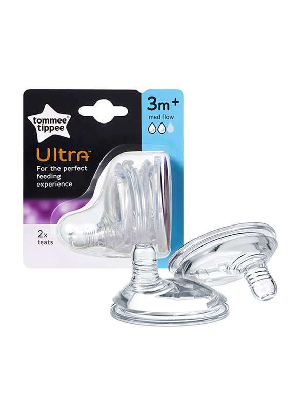 

Tommee Tippee Ultra Medium Flow Teats Unisex, Clear