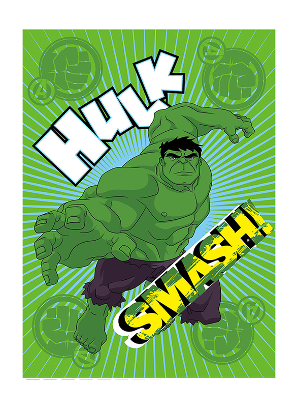 

Marvel Hulk Light Weight Kids Flannel Blankets, 160 x 220cm, Multicolour