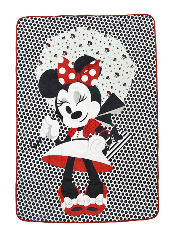 

Disney Minnie Mouse Kids Light Weight Flannel Blanket, 160 x 220cm, Black/White