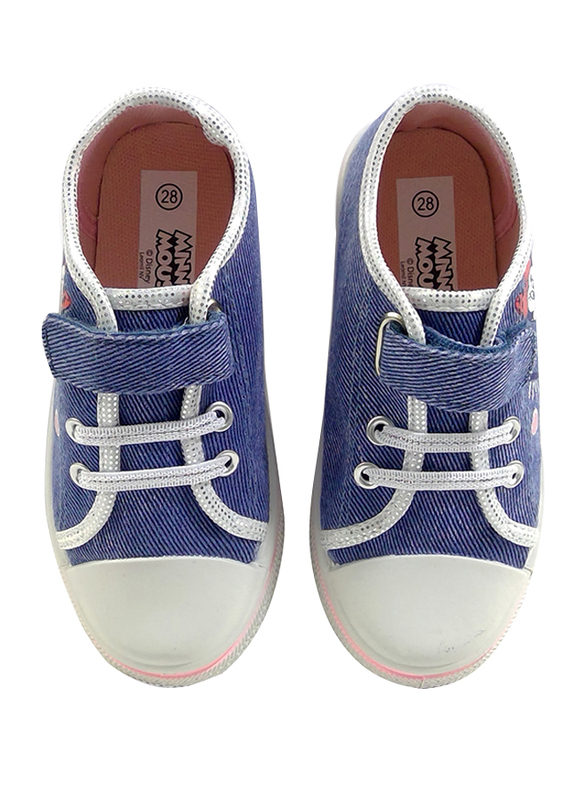 Disney Minnie Mouse Glitter Jeans Sneakers for Girls, 26 EU, Blue