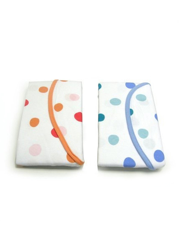 The First Year Cotton Easy Wrap Swaddler, 2-Pieces, Orange/Blue