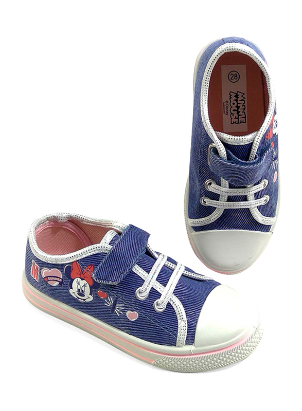 Disney Minnie Mouse Glitter Jeans Sneakers for Girls, 29 EU, Blue