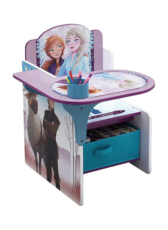 

Delta Children Frozen II Chair Desk with Storage Bin, Purple/Blue