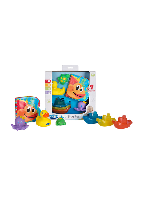 Playgro Bath Play Gift Pack for Kids, Blue/Yellow/Green/Purple/Orange