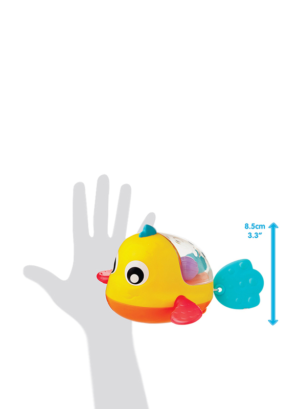 Playgro Paddling Bath Fish for Kids, Blue/Yellow/Red/Orange