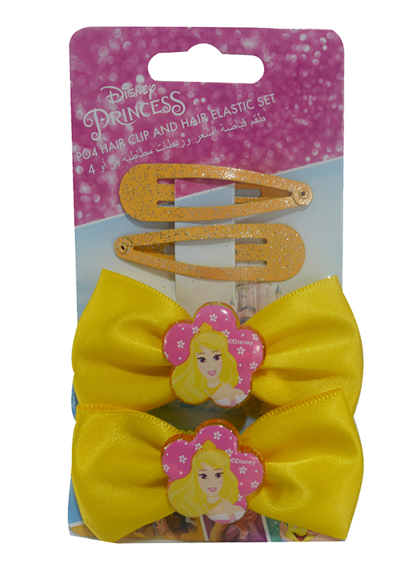 

Disney Princess Hair Clips and Elastics Set for Girls, 4-Pieces, Yellow