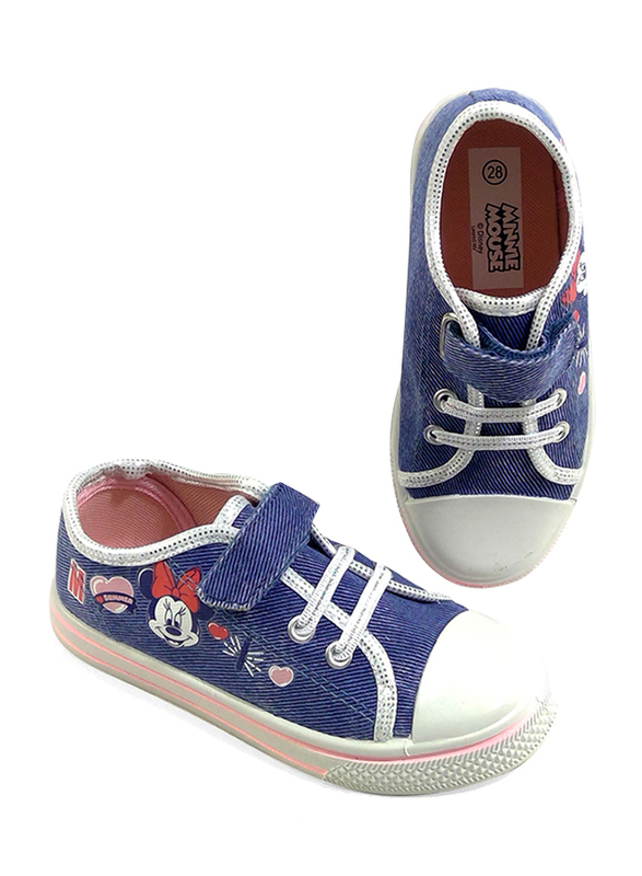 Disney Minnie Mouse Glitter Jeans Sneakers for Girls, 27 EU, Blue
