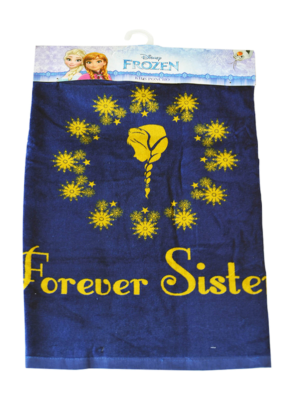 

Disney Frozen Hooded Poncho Bath Towel for Girls, 60 x 120cm, Dark Blue