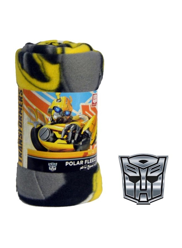 Hasbro Transformers Polar Fleece Lightweight Warm Blanket, 100 x 150cm, Yellow