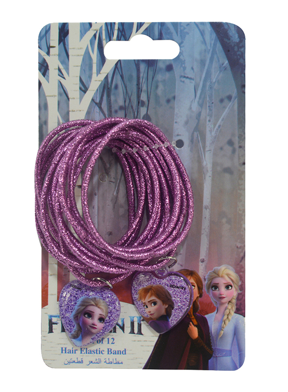 

Disney Frozen II Hair Elastic Bands Set for Girls, 2-Pieces, Purple