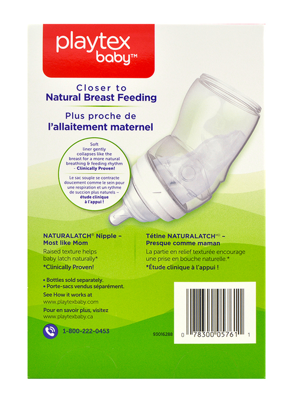 Playtex Anti-Colic Drop-Ins Liners, 118ml, 100 Pieces, Clear