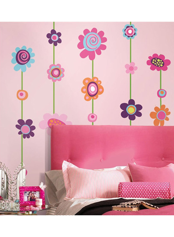 

Room Mates Decals Flower Stripe Giant Wall Decals, Multicolour