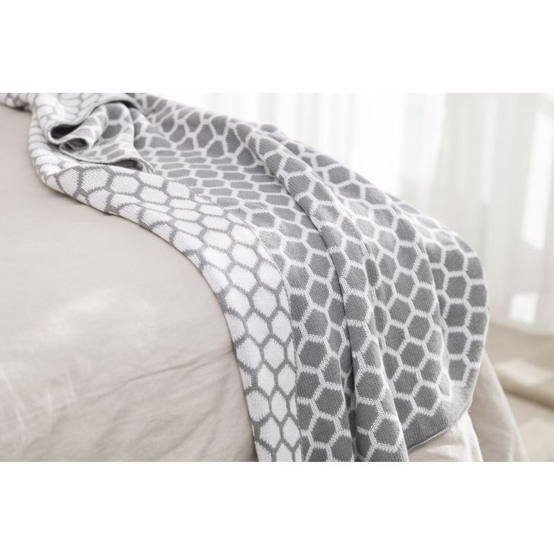 Playgro Wrap Cotton Honeycomb Blanket, Grey