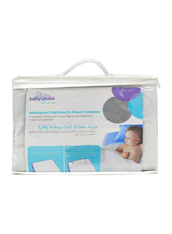 Babyworks Waterproof Mattress & Sheet Protector, White