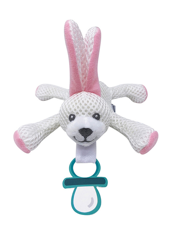 

Babyworks Pacifier Holder Breathable Toy Pink Bunny Bibi, Multicolour