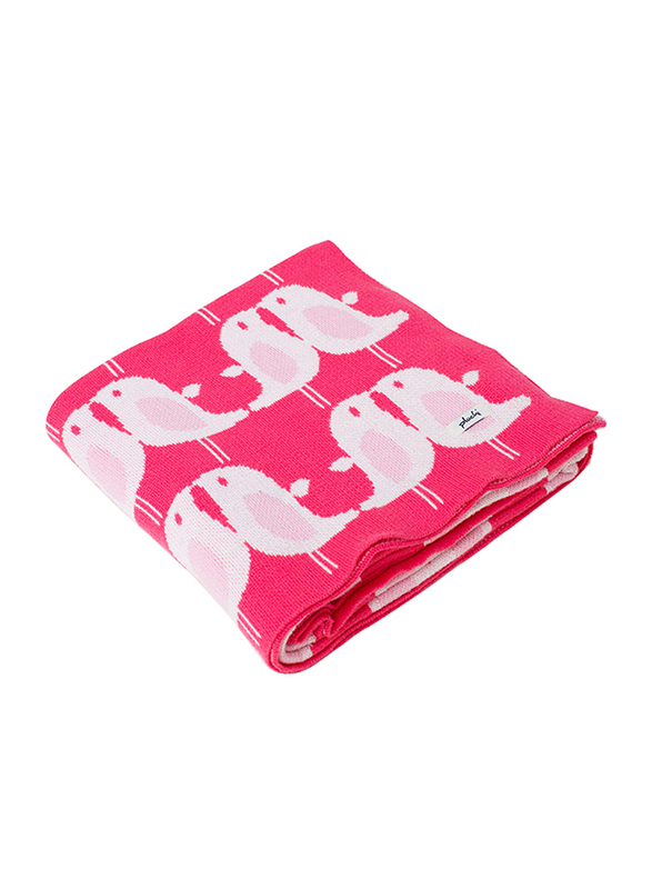 

Pluchi Lovey Dovey Birdies Baby Blanket, Pink