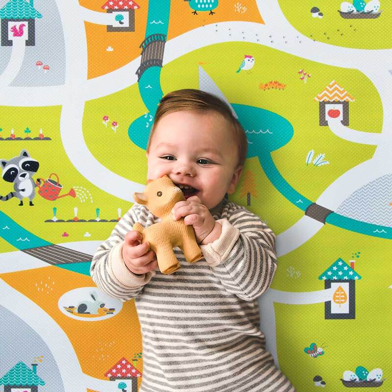 BBLuv Multi Reversible Miles Playmat, Green/ Orange
