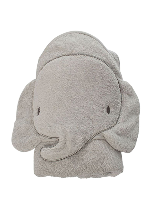 Playgro Home Elephant Hooded Towel for Kids, Grey