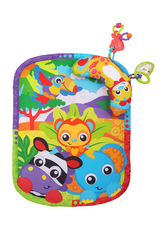 Playgro Zoo Play Time Tummy Time Mat and Pillow, Multicolour