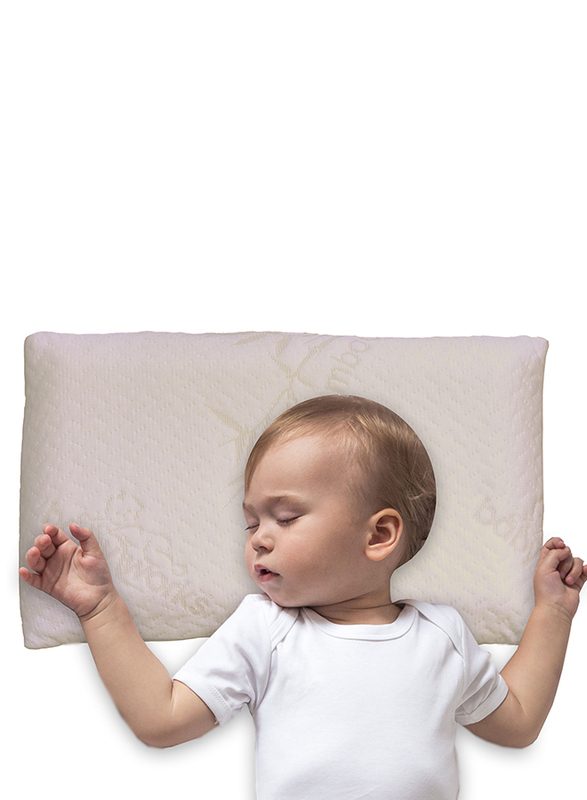 Babyworks Toddler Pillow, with Removable Bamboo Pillowcase, White