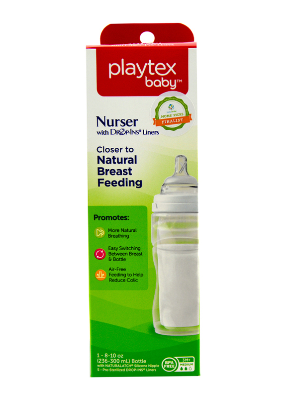 Playtex Anti-Colic Nurser with Drop-Ins Liners, 236ml, Clear