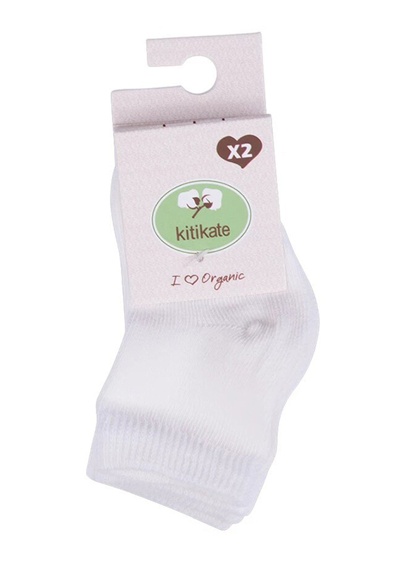 

Kitikate Organic Cotton Socks for Babies, 18-24 Months, 2 Pieces, White