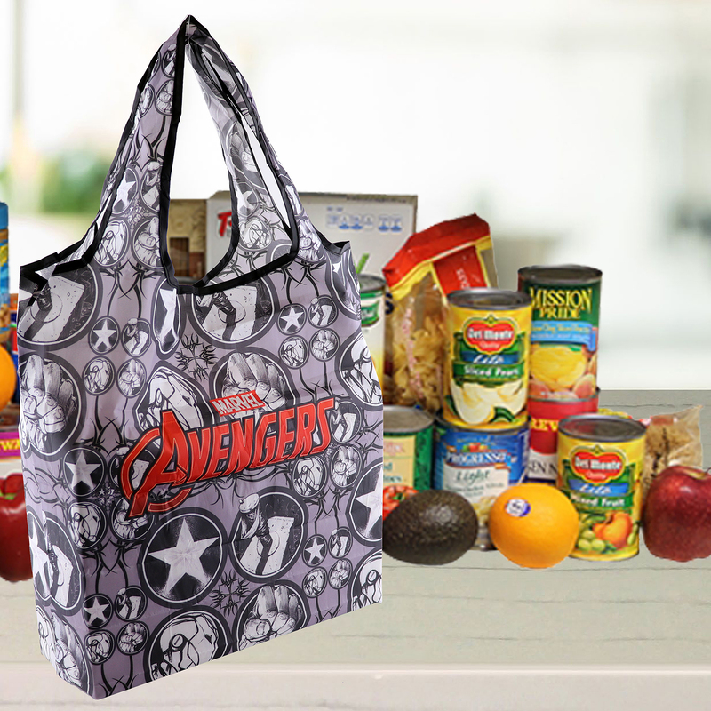 Marvel The Avengers Foldable Travel/Shopping Bag For Boys, Grey