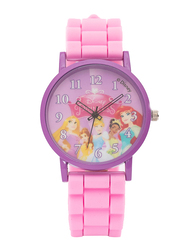 Disney Princess Analog Watch for Girls with PVC Band, Tin Pack, TBL02, Pink-Purple