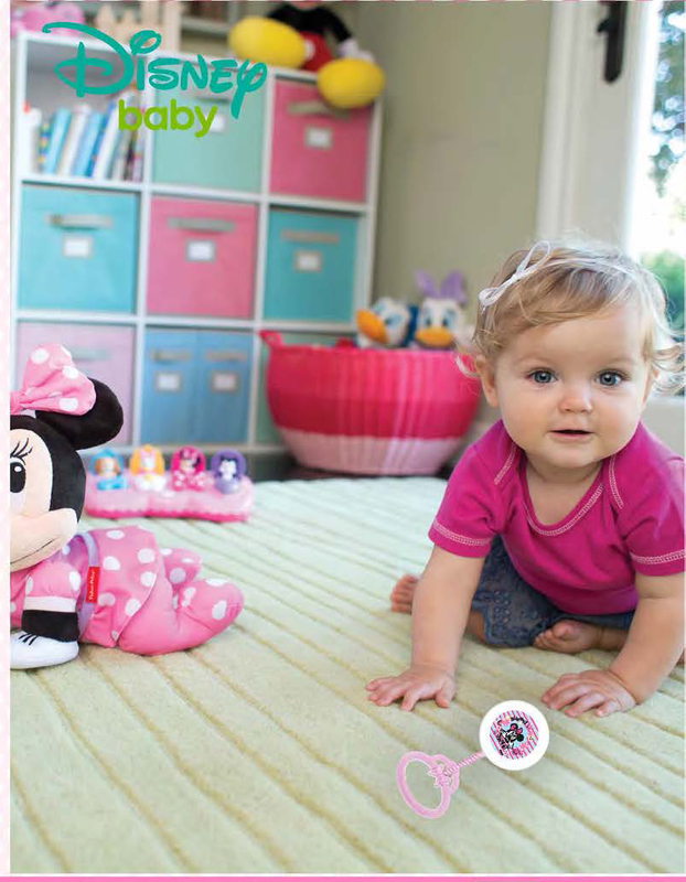 Disney Hand Development Rattle Bells Toys for Baby Girls, Newborn Infant, Minnie Mouse, Pink