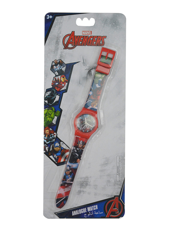 Marvel Avengers Analog Watch for Boys, 3+ Years, One Size, Red