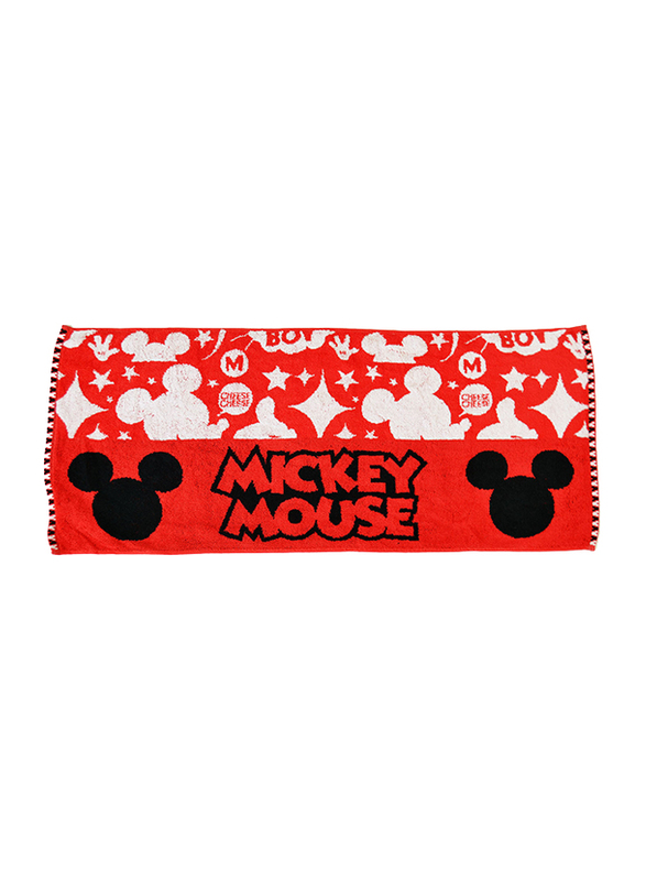 Disney Mickey Mouse Cotton Hand Towel for Boys, Red
