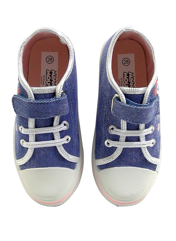 Disney Minnie Mouse Glitter Jeans Sneakers for Girls, 28 EU, Blue