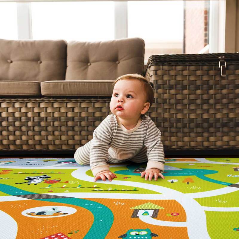 BBLuv Multi Reversible Miles Playmat, Green/ Orange