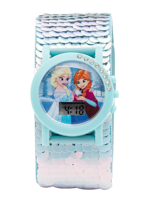 

Disney Frozen Digital Watch for Girls with Nylon Band, Shinning Sequence, SA8138F, Blue