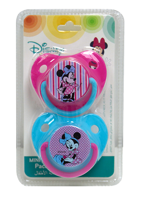 Disney Baby Soother Pacifier, 0+ Months, 2 Pieces, Fun Style Minnie Mouse, Multicolor
