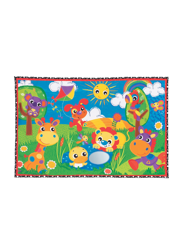 Playgro Party in the Park Super Mat, Green/Red/Yellow/Purple/Blue