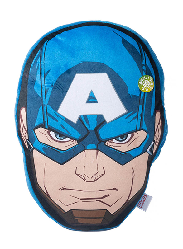 

Marvel Captain America Head Shaped Light Up Kids Cushion, 38 X 35cm, Blue