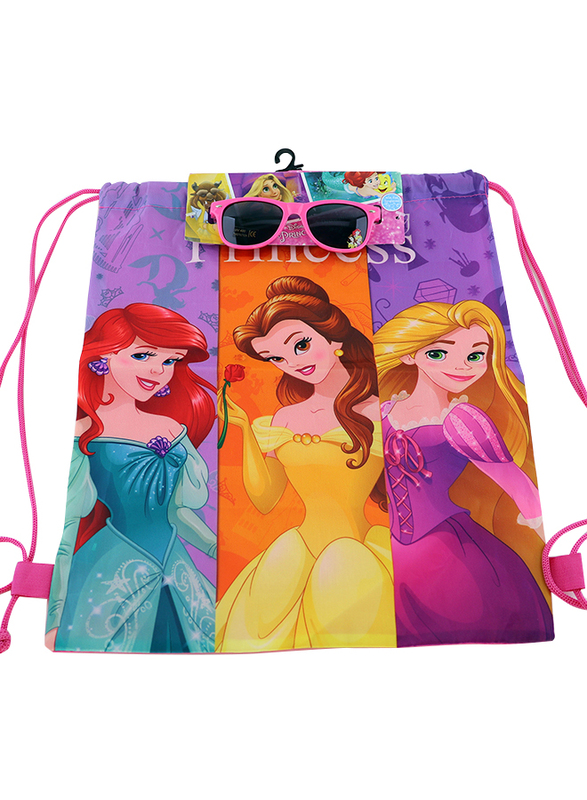 

Disney Princesses Printed Drawstring Bag and Sunglasses Set For Girls, 2-Pieces, Multicolor