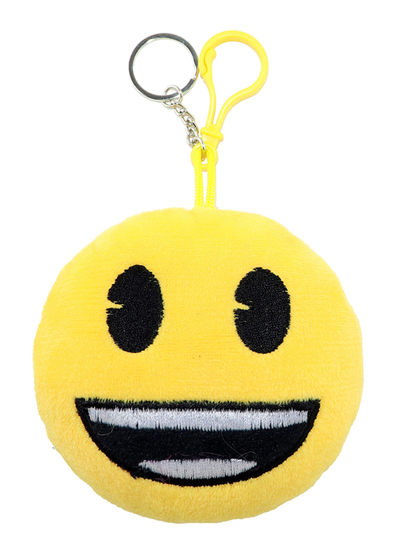 

Emoji Stuffed Plush Doll Key Chain & Toys Key Ring with Embroidery, Yellow