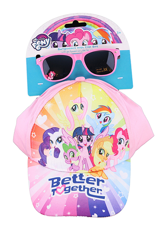 

Hasbro My Little Pony Printed Kids Cap and Sunglasses Set For Girls, 2-Pieces, Pink
