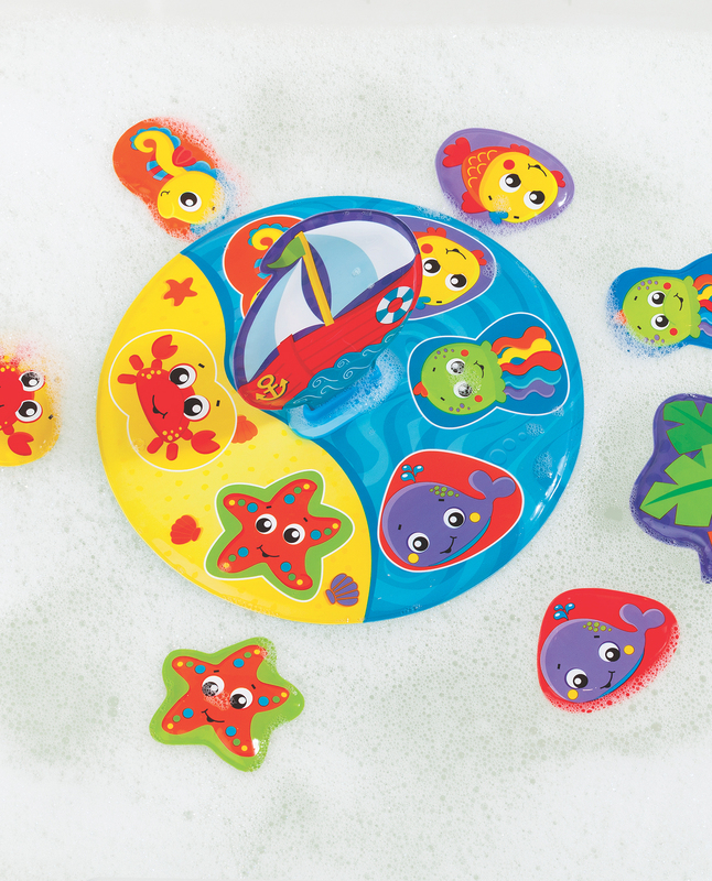 Playgro Floaty Boat Bath Puzzle for Kids, Blue/Yellow/Green/Red