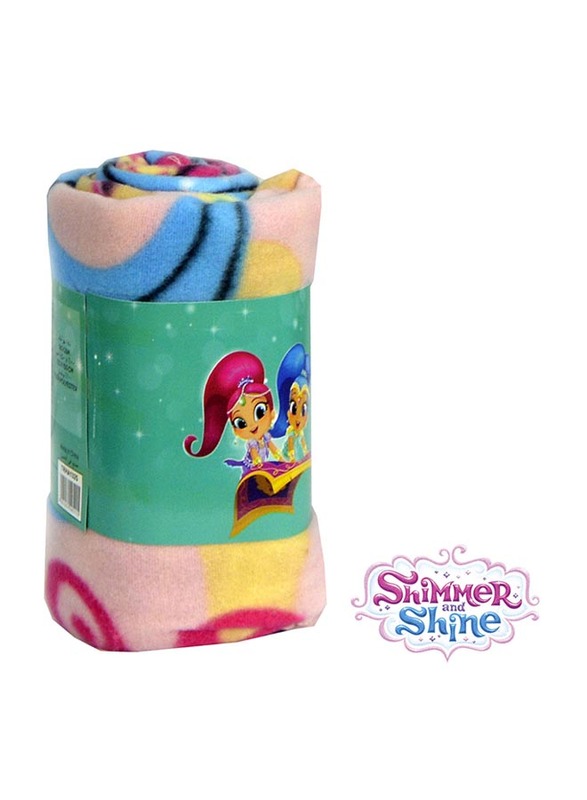 Nickelodeon Shimmer & Shine Polar Fleece Lightweight Warm Blanket, 100 x 150cm, Pink