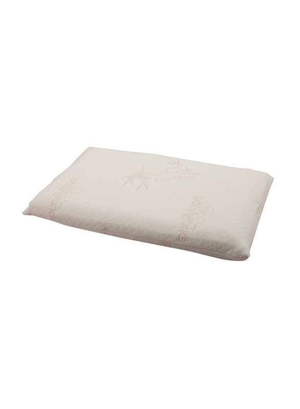 Babyworks Toddler Pillow, with Removable Bamboo Pillowcase, White