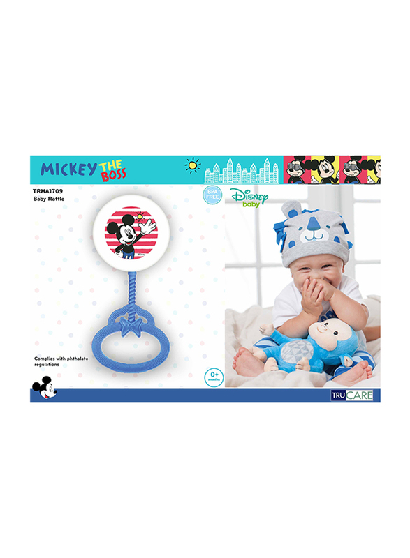 Disney Hand Development Rattle Bells Toys for Baby Boys, Newborn Infant, Mickey Mouse, Blue