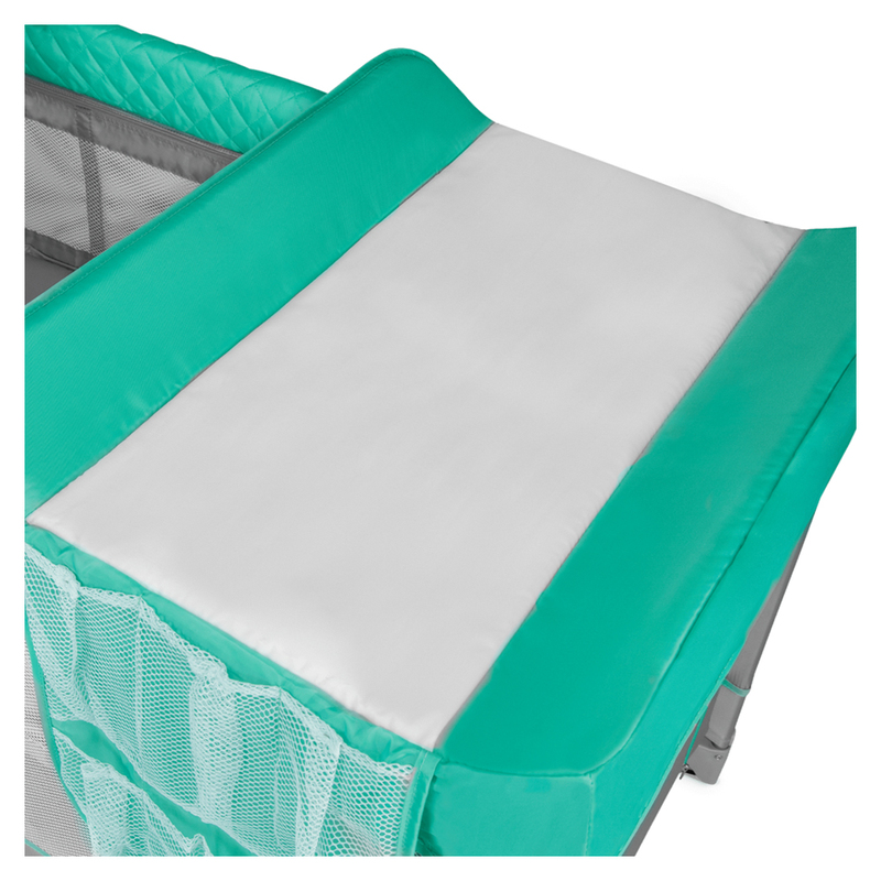 Lionelo Flower 2-in-1 Travel Bed Playpen, Turquoise Blue