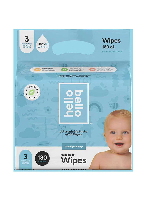 

Hello Bello 180 Pieces Plant Based Wipes for Baby
