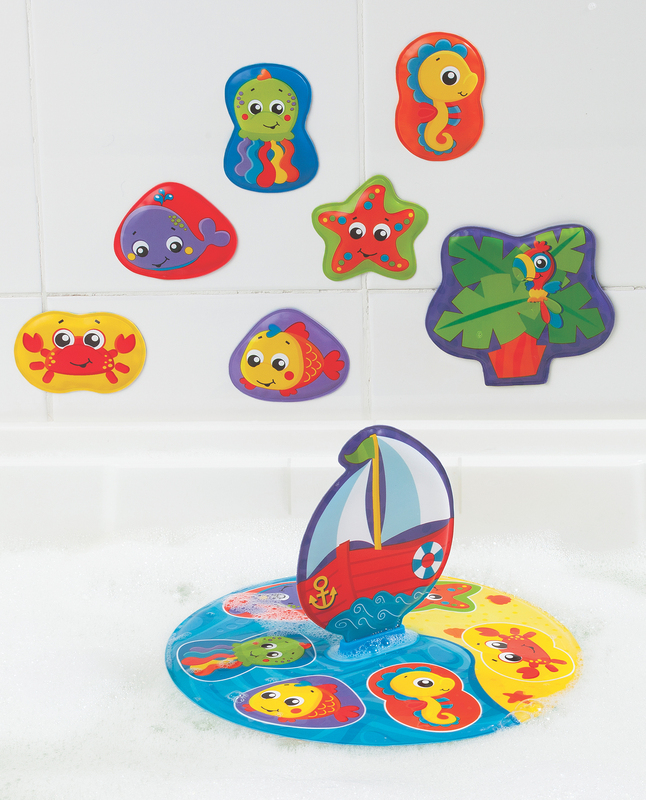 Playgro Floaty Boat Bath Puzzle for Kids, Blue/Yellow/Green/Red